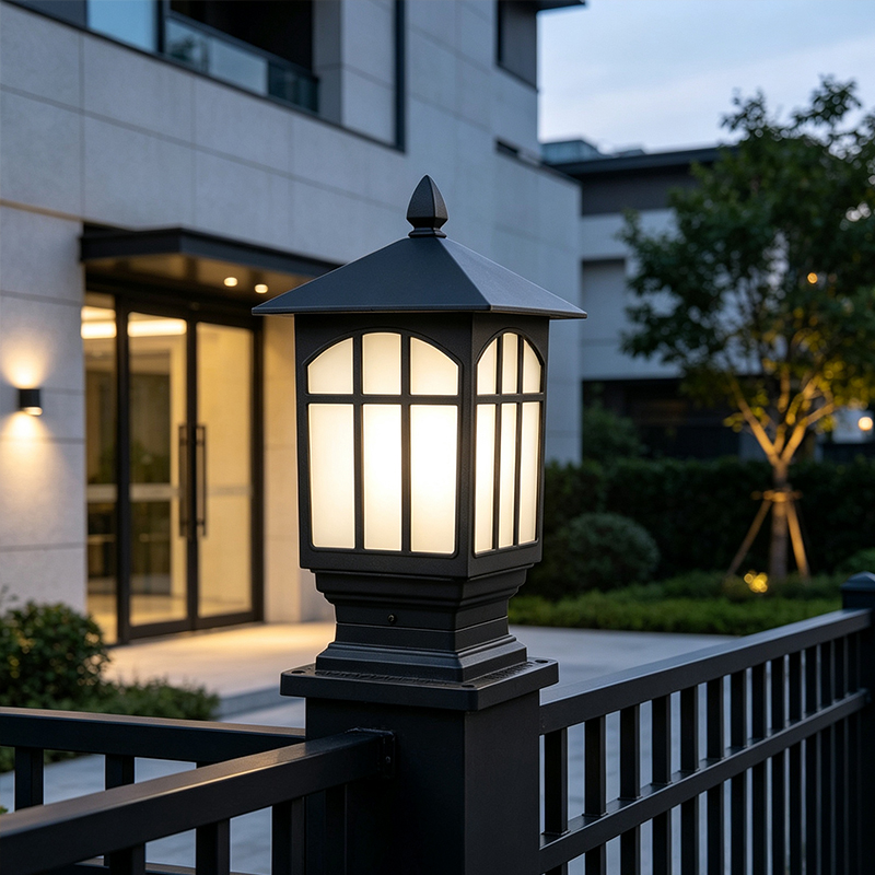 Modern Minimalist IP65 Waterproof Outdoor LED Pillar Lights E27 Garden Villa Wall Column Headlight for Landscape Courtyard Use