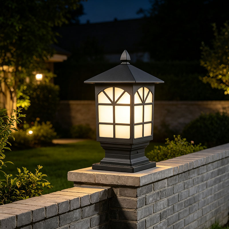 European Style Antique Aluminum Column Lamp IP65 Rated LED Outdoor Garden Gate & Landscape Lighting