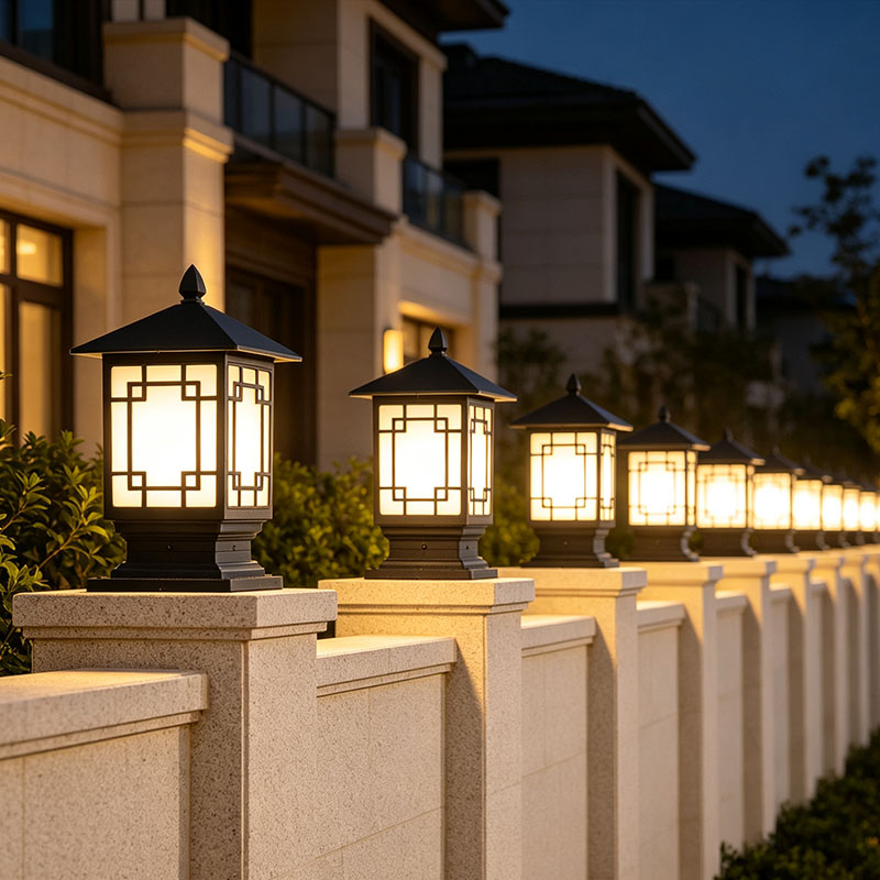 European Style Outdoor Fence Gate Pillar Lamp Waterproof Garden Summer Lamp Post Lights