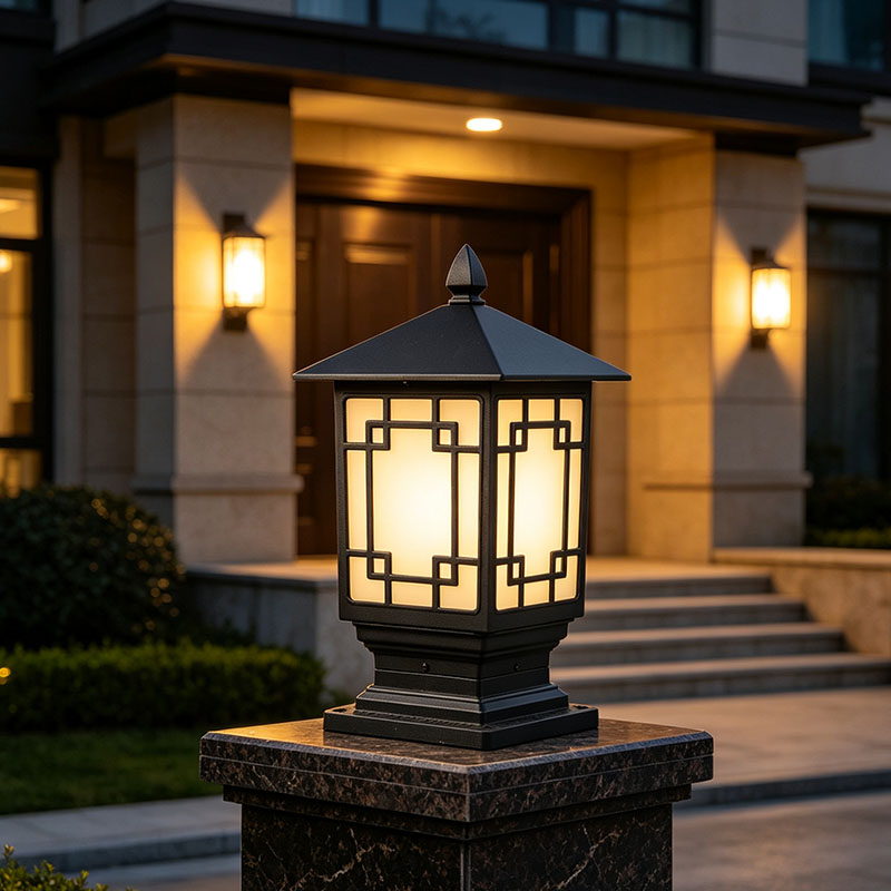 European Style Outdoor Fence Gate Pillar Lamp Waterproof Garden Summer Lamp Post Lights