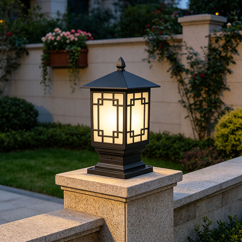 European Style Outdoor Fence Gate Pillar Lamp Waterproof Garden Summer Lamp Post Lights