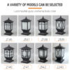 Antique Outdoor Fence Column Lamp