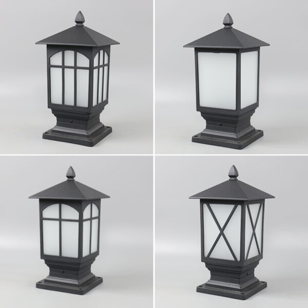 3 Antique Outdoor Fence Column Lamp